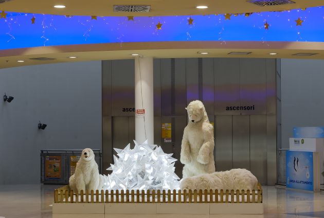 allestimneto natale con orsi